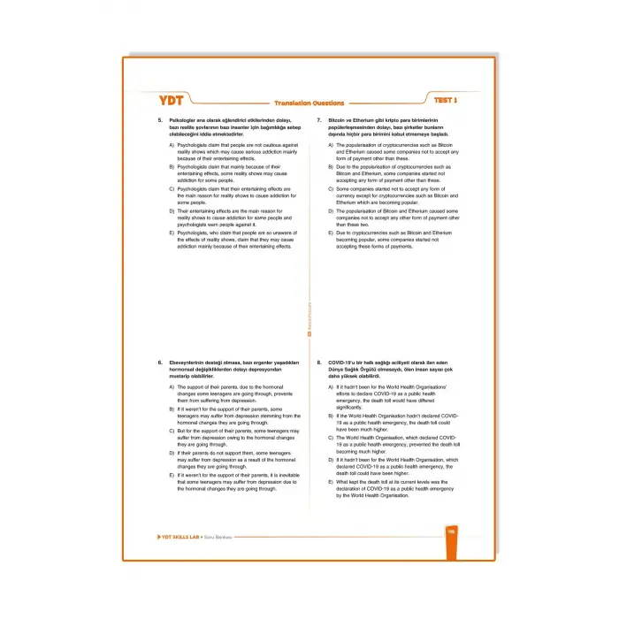 2026 YDT Skılls Lab Soru Bankası Benim Hocam Yayınları