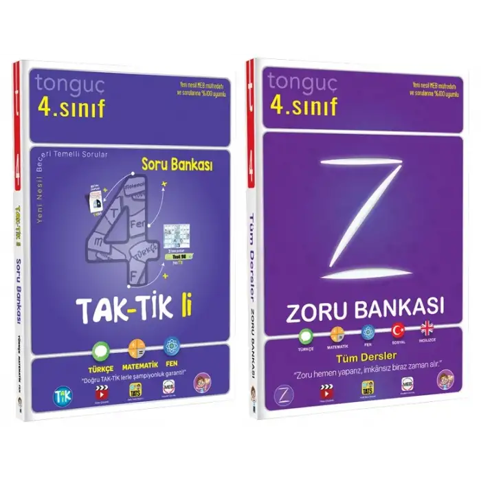 4. Sınıf Zoru ve Taktikli Tüm Dersler Soru Bankası - 2 Kitap - Tonguç Akademi