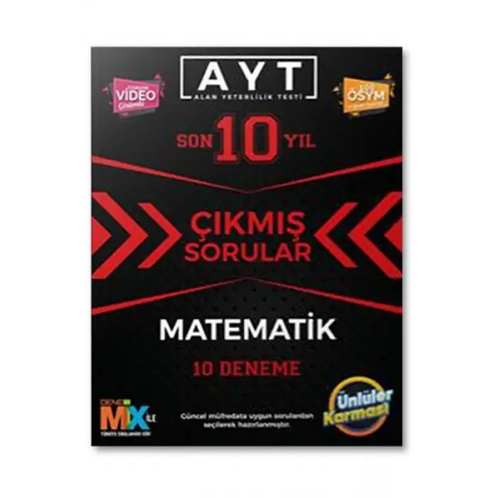 AYT Matematik Çıkmış Sorular Tıpkı Basım 10 Deneme Ünlüler Karması
