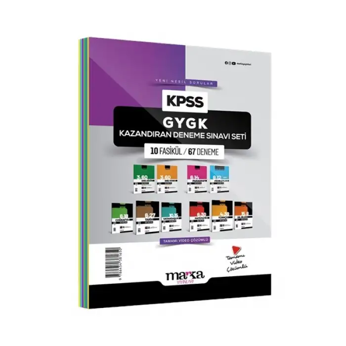 KPSS GYGK Kazandıran Deneme Sınavı Seti 10 Fasikül 67 Deneme - Marka Yayınları