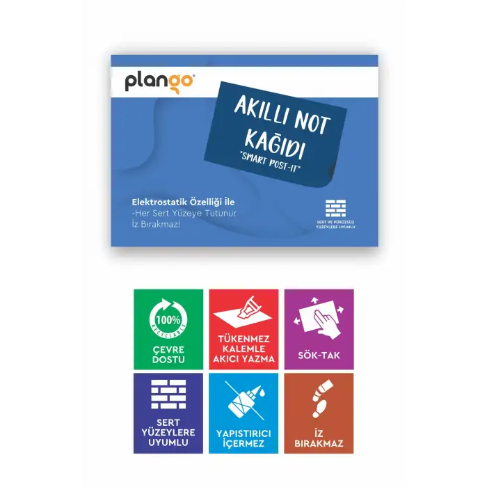 Elektrostatik Akıllı Not Kağıdı Yapışkansız Post-it 7x10cm 8li PAKET