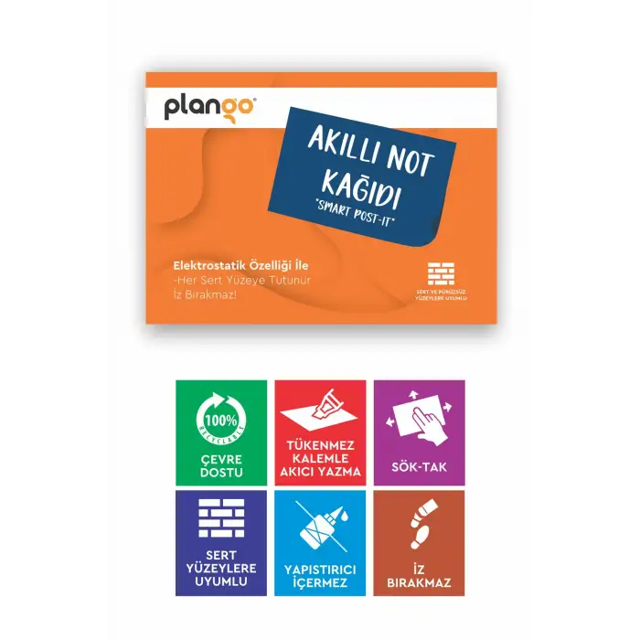 Elektrostatik Akıllı Not Kağıdı Yapışkansız Post-it 7x10cm 8li PAKET