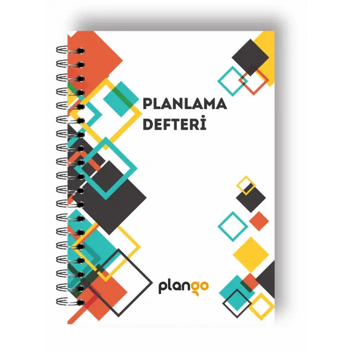 Beyaz Kareler Spiralli Günlük Planlama Defteri - Planlayıcı Defter