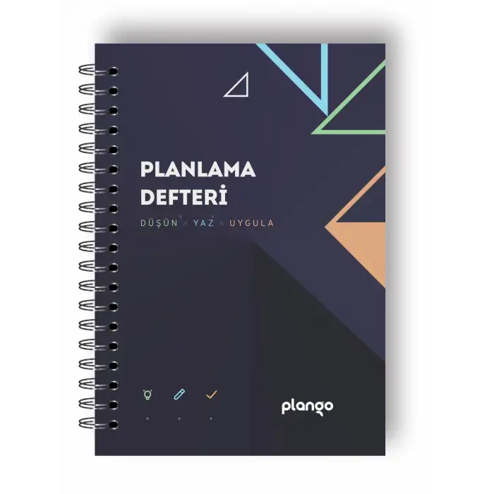 Siyah Lacivert Günlük Planlayıcı Defter -  Ders Çalışma Planlayıcı Defteri - Planlama