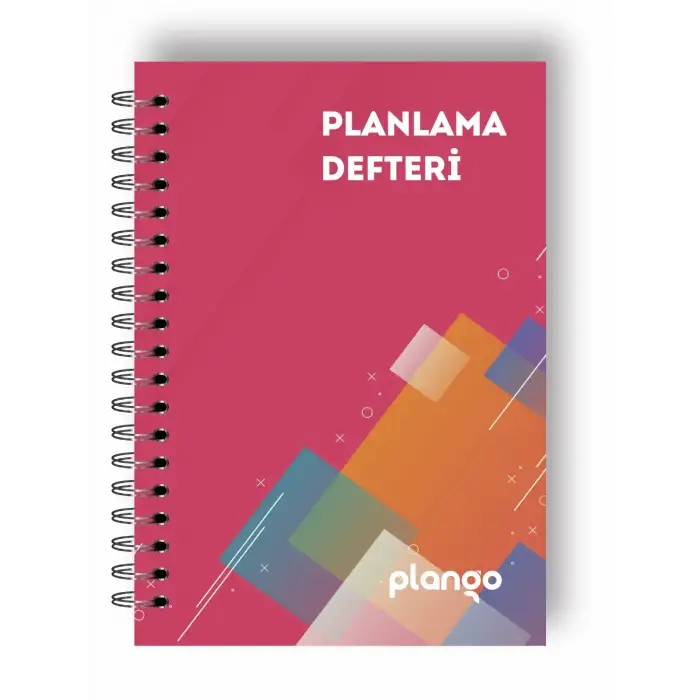 Kırmızı Kareler Günlük Planlayıcı Defter - Ders Çalışma Planlayıcı Defteri - Planlam