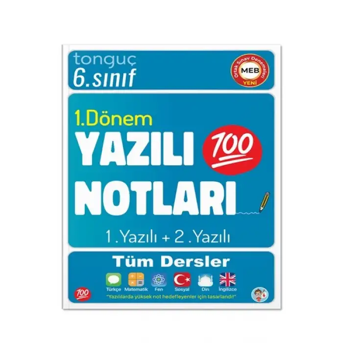 6. Sınıf 1. DÖNEM Yazılı Denemeleri + Yazılı Notları 2li Kitap  - Tonguç Yayınları