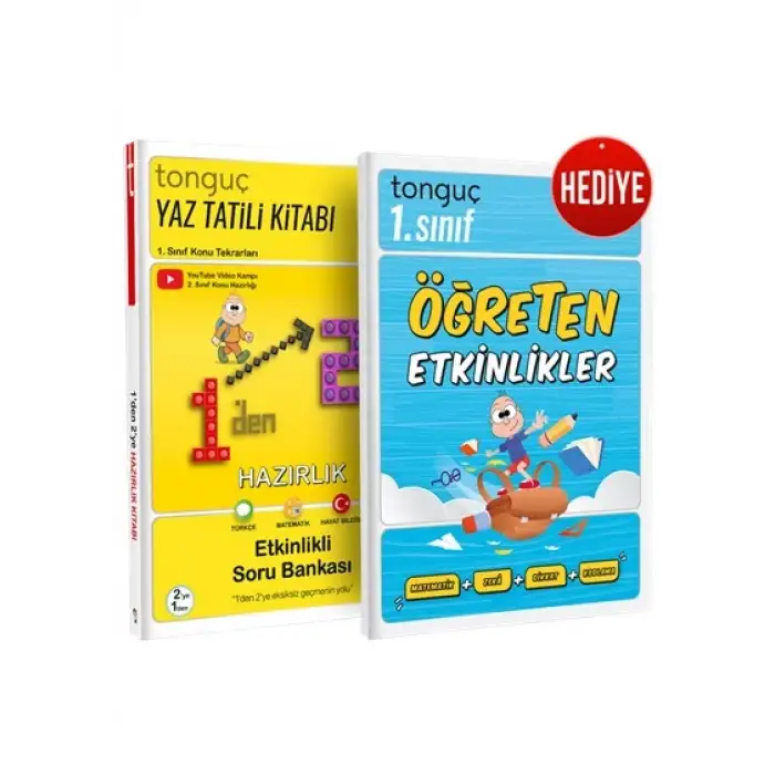 1den 2ye Hazırlık Kitabı + Öğreten Etkinlikler - Tonguç Yayınları