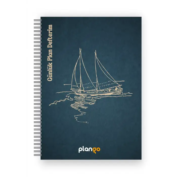 Gemi Spiralli Günlük Planlama Defteri - 100 Sayfa - 17x24 Planlayıcı Defter
