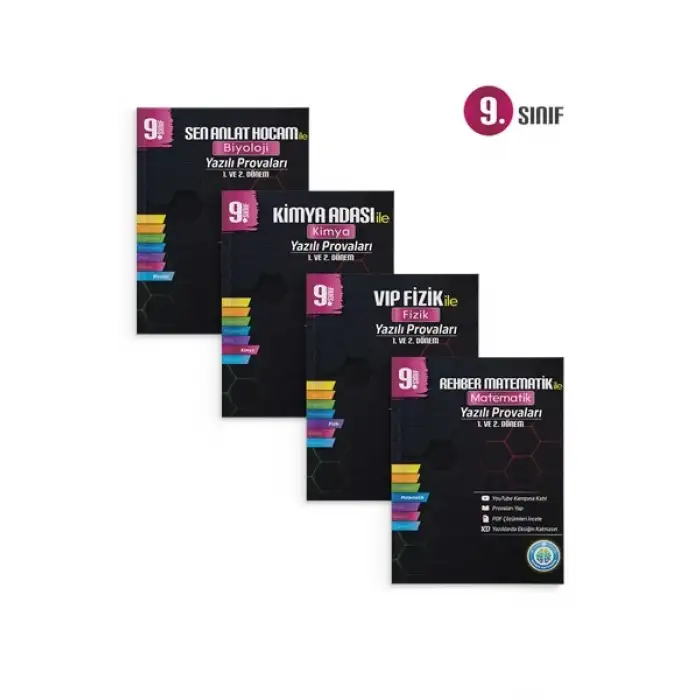 9. Sınıf Yazılı Provaları SAYISAL Set - 4 Kitap 1 ve 2. Dönem - Tonguç Yayınları