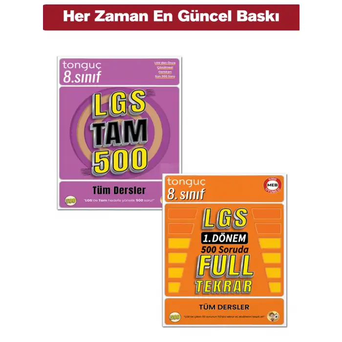 8. Sınıf - LGS 1. Dönem Full Tekrar + LGS Tam 500 Soru Bankası