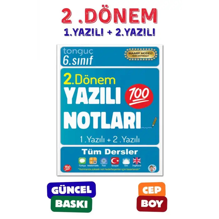 6. Sınıf Yazılı Notları 2. Dönem 1 ve 2. Yazılı - Tonguç Yayınları