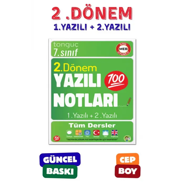 7. Sınıf Yazılı Notları 2. Dönem 1 ve 2. Yazılı - Tonguç Yayınları