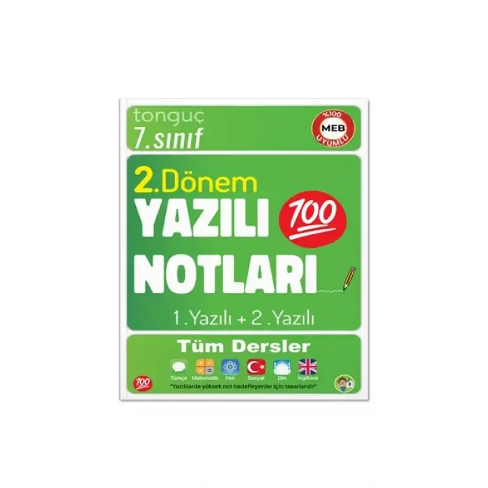 7. Sınıf Yazılı Notları 2. Dönem 1 ve 2. Yazılı - Tonguç Yayınları