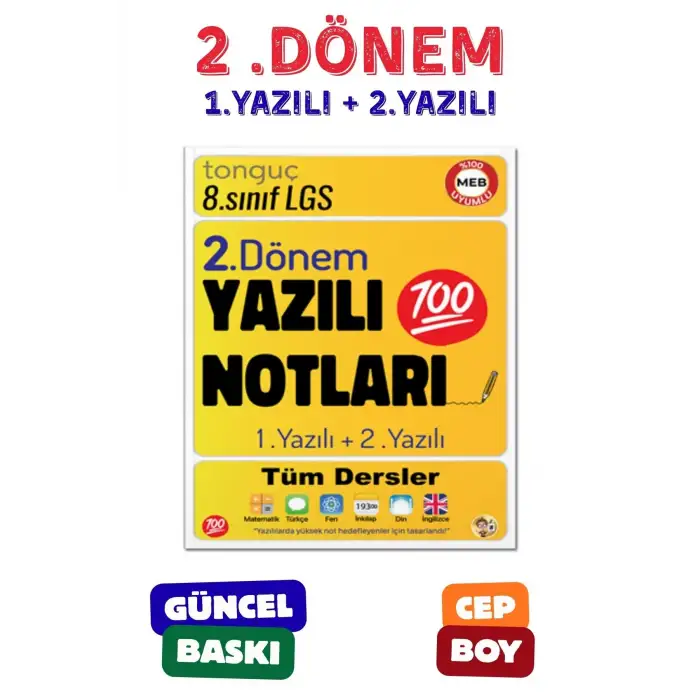 8. Sınıf Yazılı Notları 2. Dönem 1 ve 2. Yazılı - Tonguç Yayınları