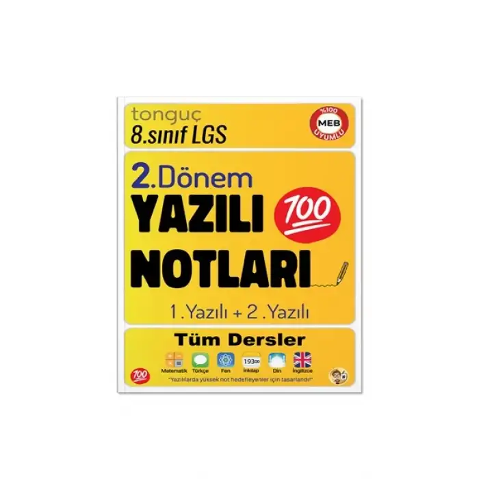 8. Sınıf Yazılı Notları 2. Dönem 1 ve 2. Yazılı - Tonguç Yayınları