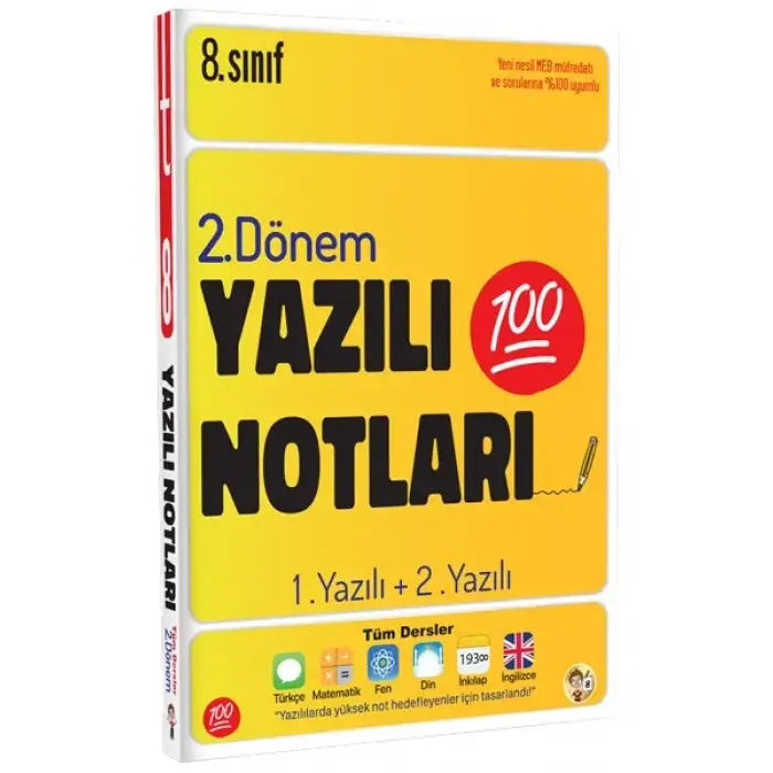 8. Sınıf Yazılı Notları 1. Dönem ve 2. Dönem 1 ve 2. Yazılı - Tonguç Yayınları