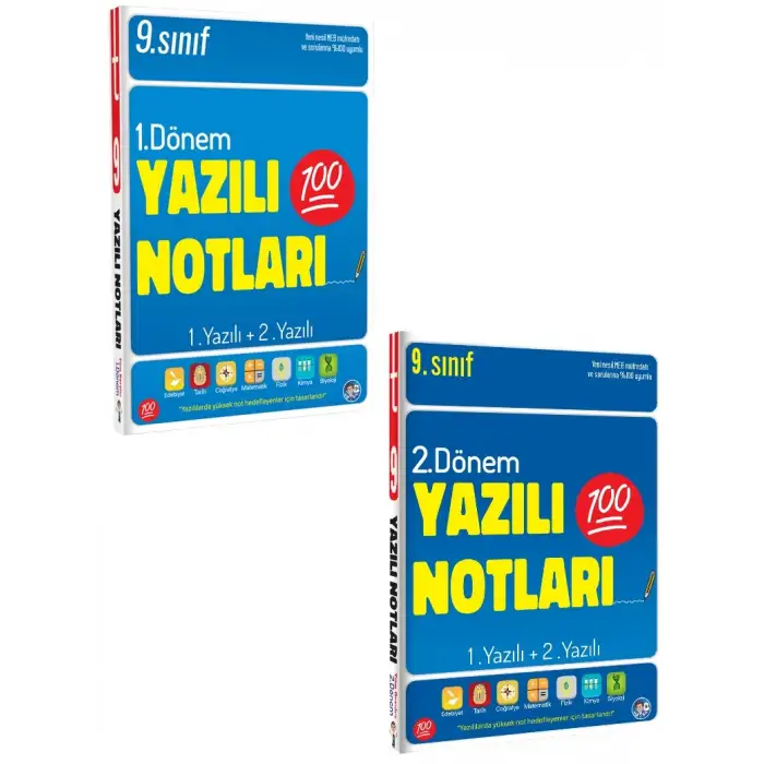 9. Sınıf Yazılı Notları 1. Dönem ve 2. Dönem 1 ve 2. Yazılı - Tonguç Yayınları