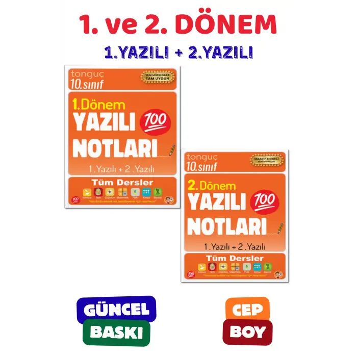 10. Sınıf Yazılı Notları 1. ve 2.  Dönem 1 ve 2. Yazılı - Tonguç Yayınları