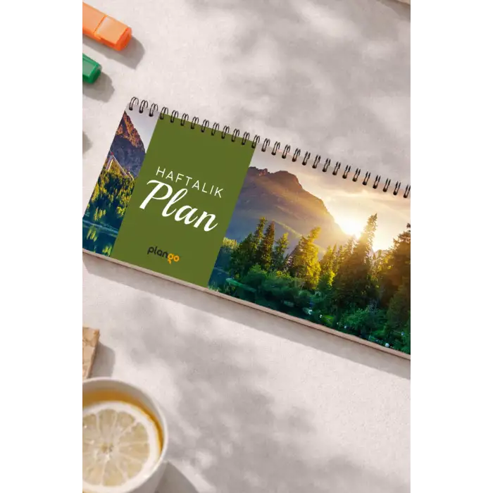 Tarihsiz Spiralli Haftalık Masaüstü Planlayıcı - Orman - 10x30 cm Plango