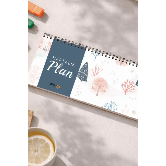 Tarihsiz Spiralli Haftalık Masaüstü Planlayıcı - AĞAÇ - 10x30 cm Plango