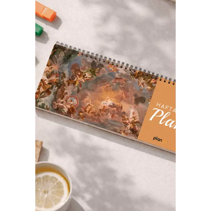 Tarihsiz Spiralli Haftalık Masaüstü Planlayıcı - TABLO - 10x30 cm Plango