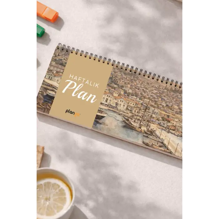 Tarihsiz Spiralli Haftalık Masaüstü Planlayıcı - İZMİR - 10x30 cm Plango