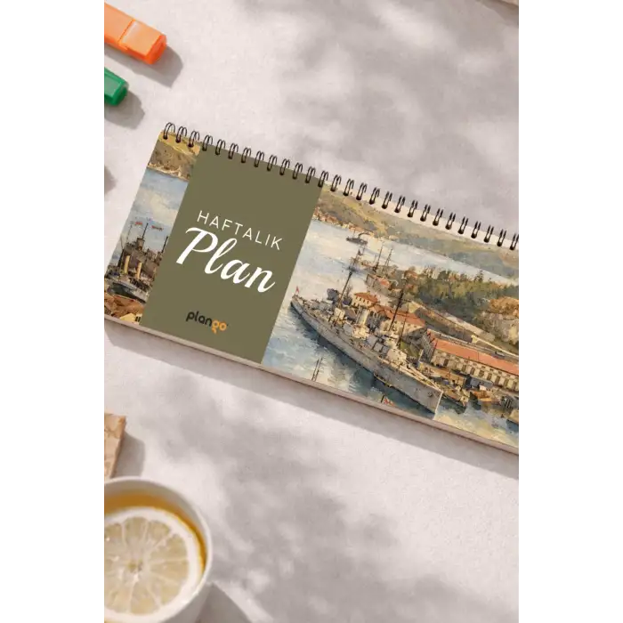 Tarihsiz Spiralli Haftalık Masaüstü Planlayıcı - İSTANBUL - 10x30 cm Plango