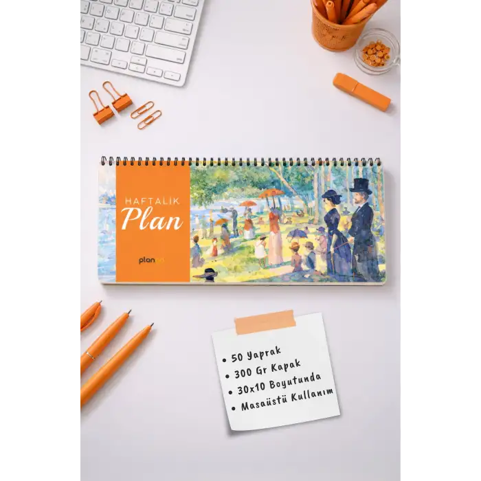 Tarihsiz Spiralli Haftalık Masaüstü Planlayıcı - BİR PAZAR GÜNÜ - 10x30 cm Plango