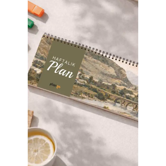 Tarihsiz Spiralli Haftalık Masaüstü Planlayıcı - SAKARYA - 10x30 cm Plango