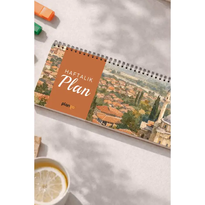 Tarihsiz Spiralli Haftalık Masaüstü Planlayıcı - BURSA - 10x30 cm Plango
