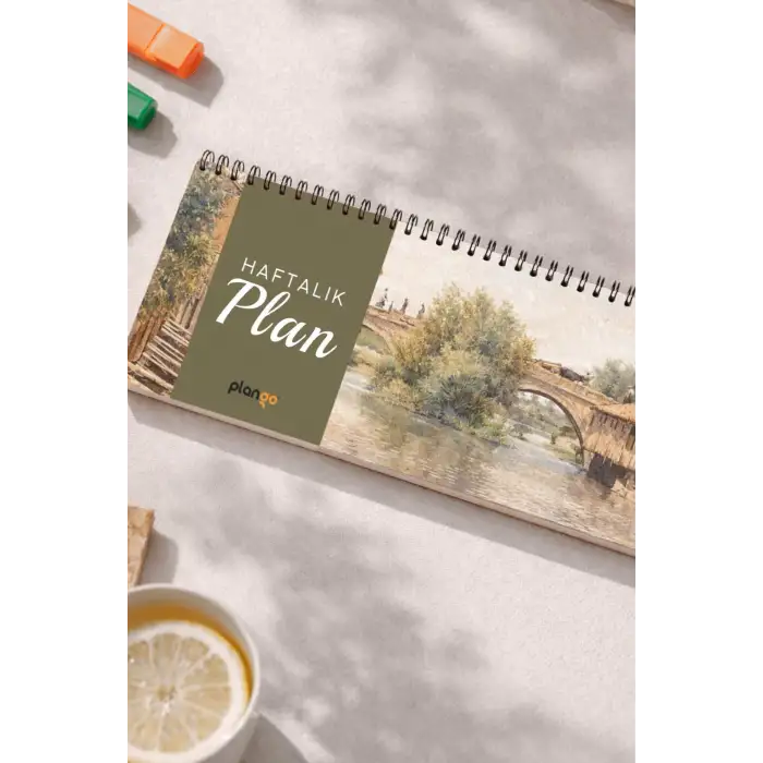 Tarihsiz Spiralli Haftalık Masaüstü Planlayıcı - ESKİŞEHİR - 10x30 cm Plango