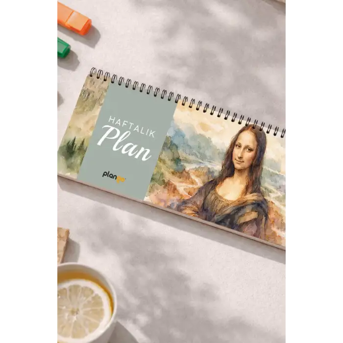 Tarihsiz Spiralli Haftalık Masaüstü Planlayıcı - MONA LİSA - 10x30 cm Plango