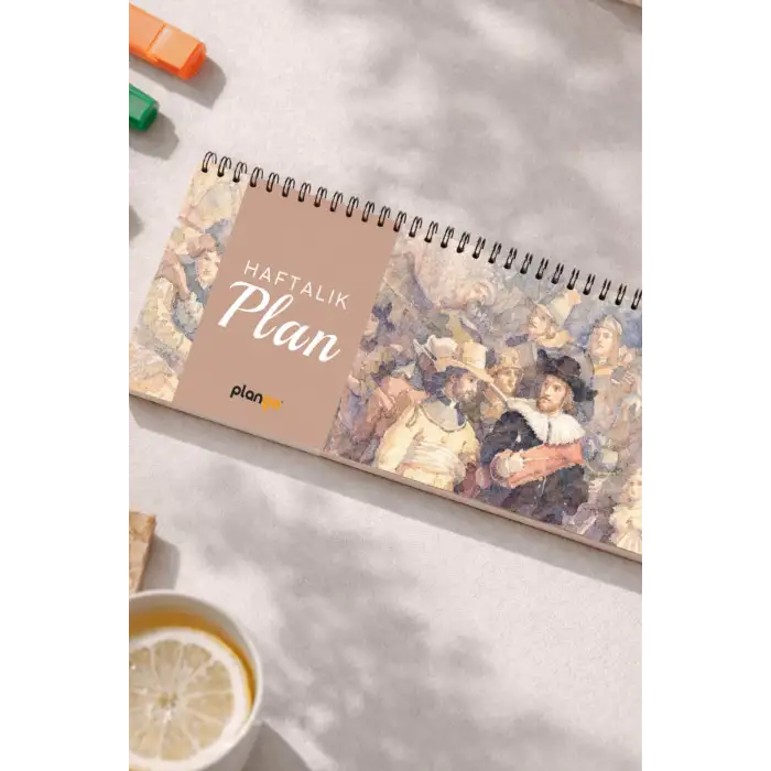 Tarihsiz Spiralli Haftalık Masaüstü Planlayıcı - GECE DEVRİYESİ  - 10x30 cm Plango