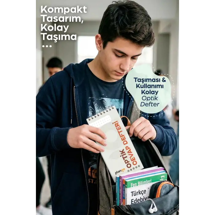 Optik Cevap Defteri KUM BEYAZI (2 Adet - 100 Sayfa) Sınava Hazırlık Optik Form Defteri - Plango