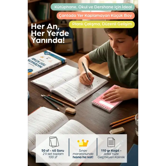 Optik Cevap Defteri PUDRA (2 Adet - 100 Sayfa) Sınava Hazırlık Optik Form Defteri - Plango