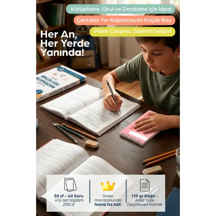 Optik Cevap Defteri PUDRA (4 Adet - 200 Sayfa) Sınava Hazırlık Optik Form Defteri - Plango