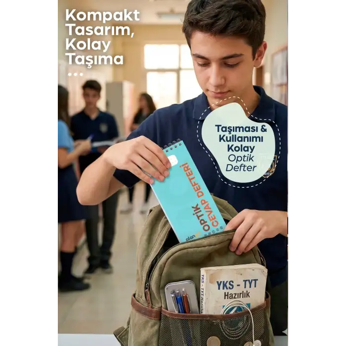 Optik Cevap Defteri TURKUAZ (4 Adet - 200 Sayfa) Sınava Hazırlık Optik Form Defteri - Plango