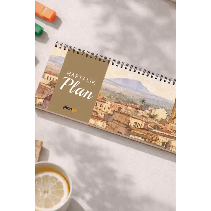 Tarihsiz Spiralli Haftalık Masaüstü Planlayıcı - ADANA - 10x30 cm Plango