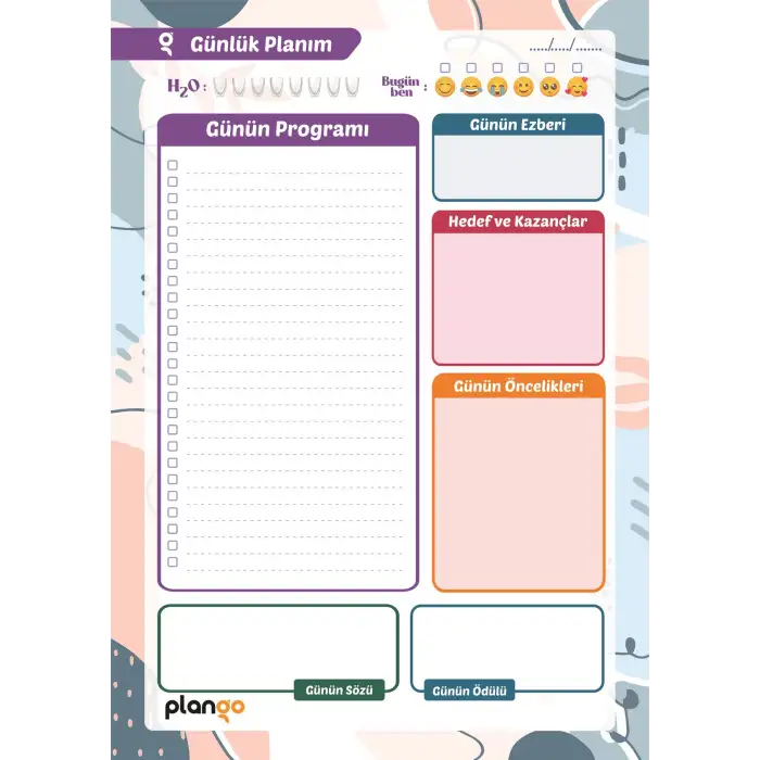 Turuncu Suluboya Günlük Planlayıcı Defter - Ders Çalışma Planlayıcı Defteri - Planla