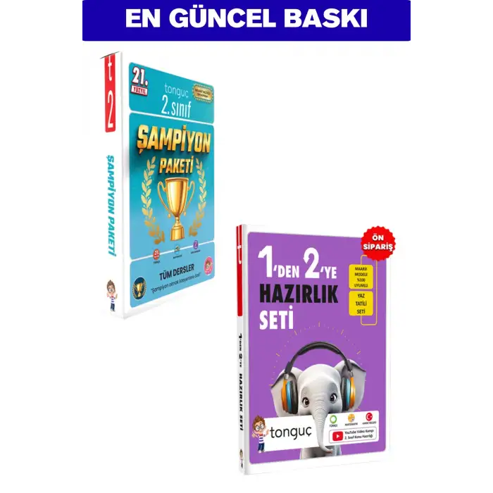 1den 2ye Hazırlık Seti + 2. Sınıf Şampiyon Paket FULL SET - Tonguç Yayınları