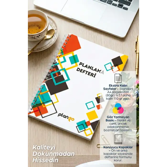 Beyaz Kareler Günlük Planlama Defteri - 100 Sayfa - 17x24 Planlayıcı Defter