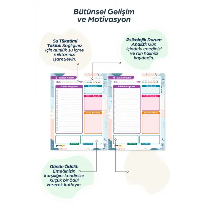 Sarı Kelebek Spiralli Günlük Planlama Defteri - 100 Sayfa - 17x24 Planlayıcı Defter