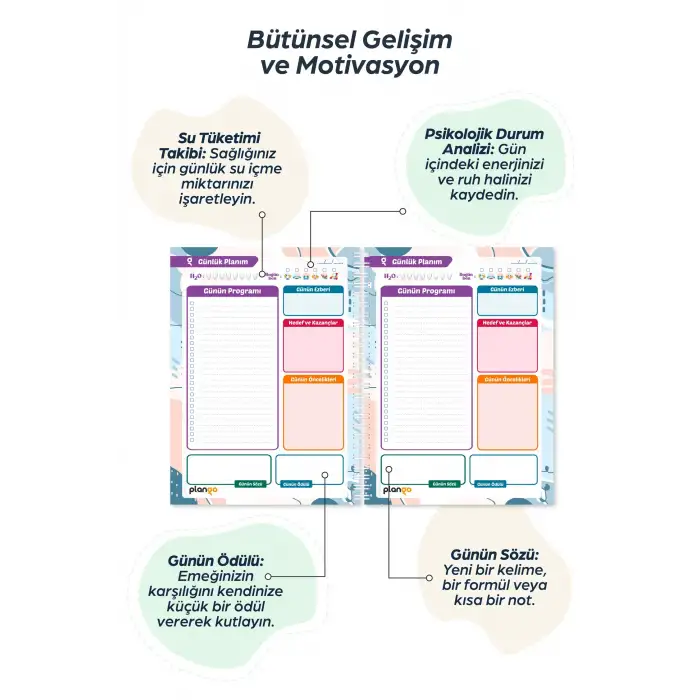 Gri Kupa Günlük Planlayıcı Defter -  Ders Çalışma Planlayıcı Defteri - Planlama Defte