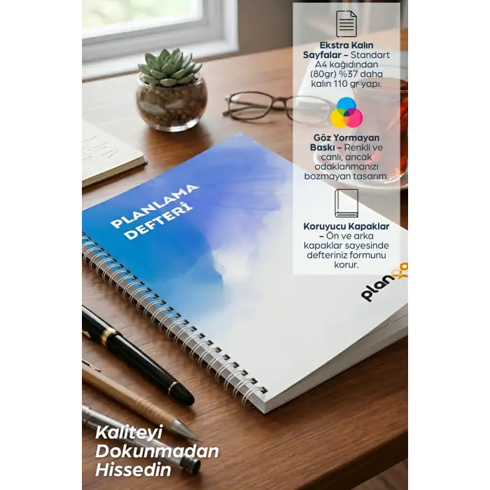 Mavi Suluboya Günlük Planlayıcı Defter -  Ders Çalışma Planlayıcı Defteri - Planlama Defteri