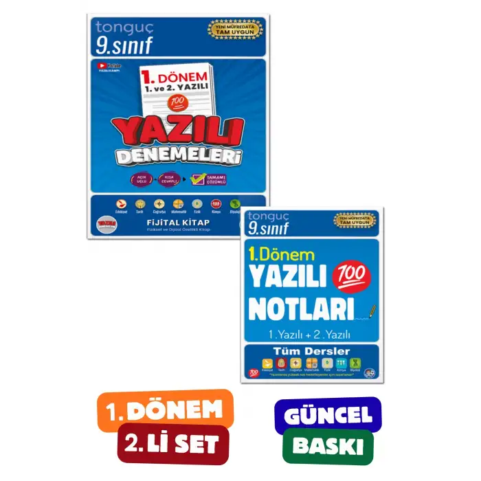 9. Sınıf Yazılı Notları ve Denemeleri 1. DÖNEM  - Tonguç Yayınları