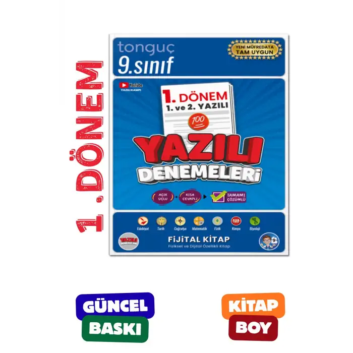 9. Sınıf Yazılı Denemeleri 1. DÖNEM 1 ve 2. Yazılı - Tonguç Yayınları