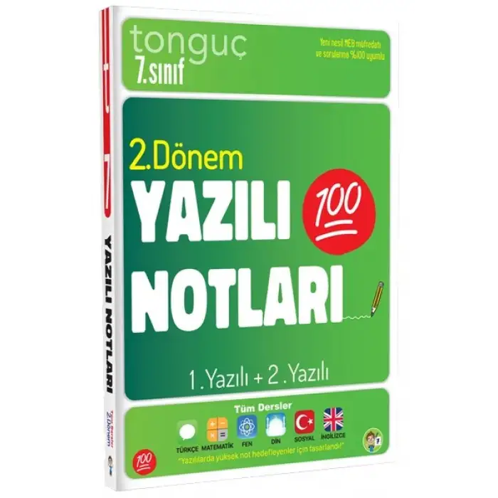 7. Sınıf Yazılı Notları  1. Dönem ve 2. Dönem 1 ve 2. Yazılı - Tonguç Yayınları