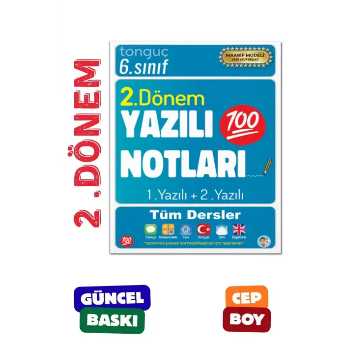 6. Sınıf Yazılı Notları 2. Dönem 1 ve 2. Yazılı - Tonguç Yayınları