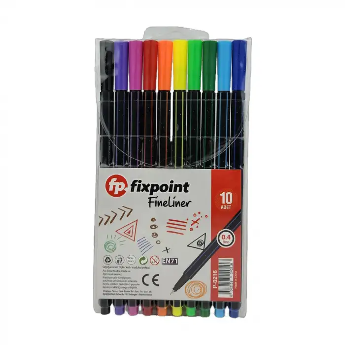 Fixpoint Fineliner 10lu Set  - Renkli Keçeli Kalem Seti