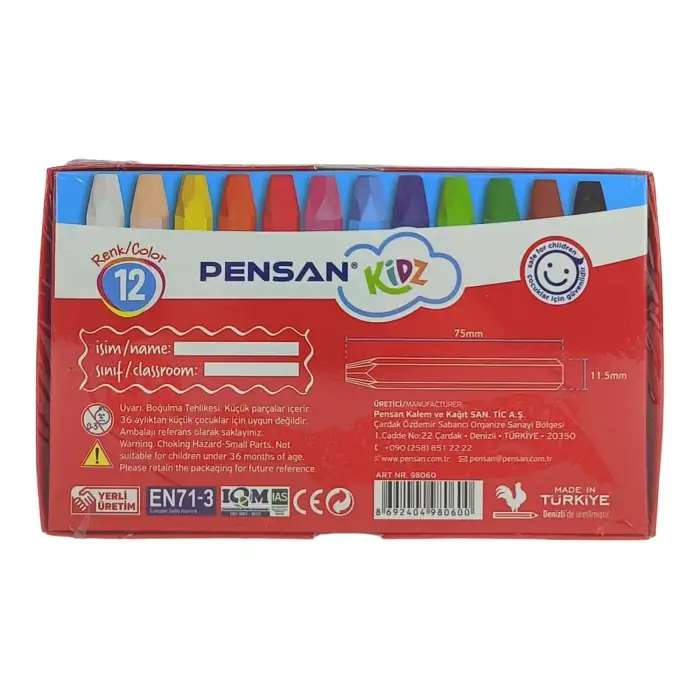 Pensan Kidz 12 Renk Oil Pastel Boya